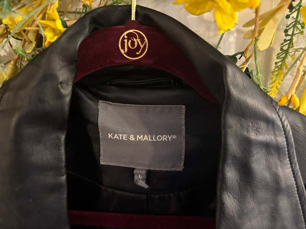 Kate & Mallory Faux Leather Biker Moto Jacket with Zip Details - Picture 2 of 5